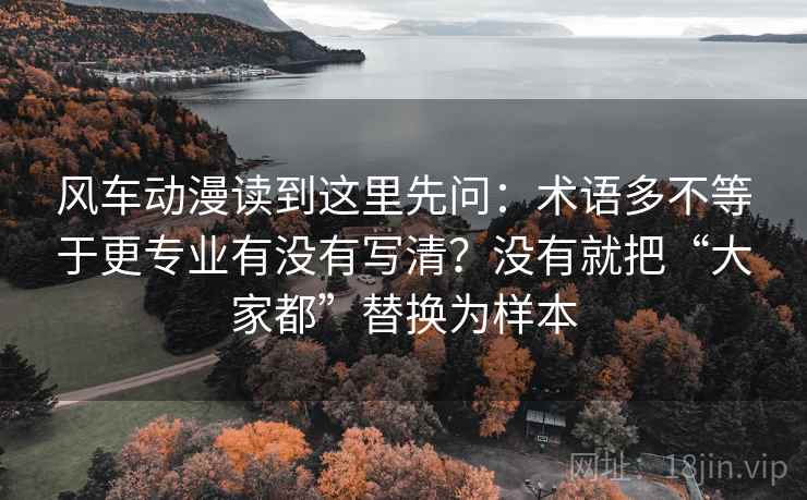 风车动漫读到这里先问：术语多不等于更专业有没有写清？没有就把“大家都”替换为样本