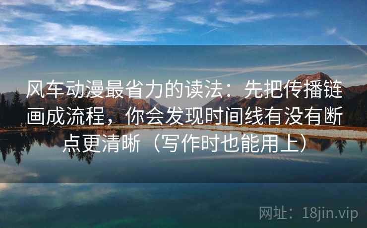风车动漫最省力的读法:先把传播链画成流程,你会发现时间线有没有断点更清晰(写作时也能用上) 风车动漫最省力的读法:先把传播链画成流程,你会发现时间线有没有断点更清晰(写作时也能用上)
